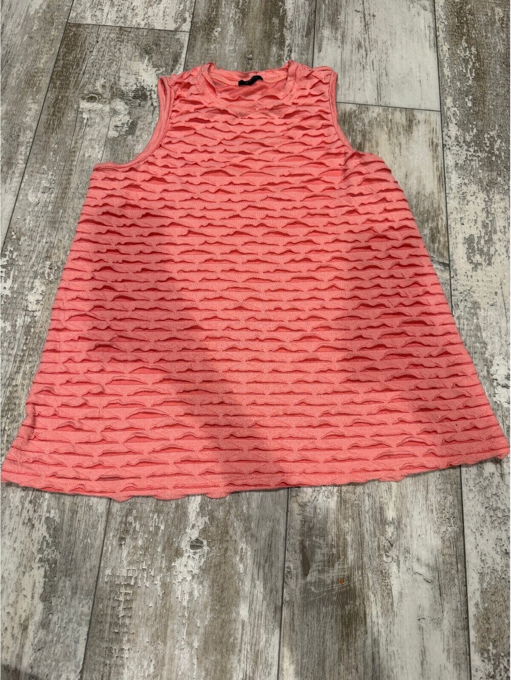 Apt 9 Tank Top Women M Coral Pink Textured Ruffle Y2K